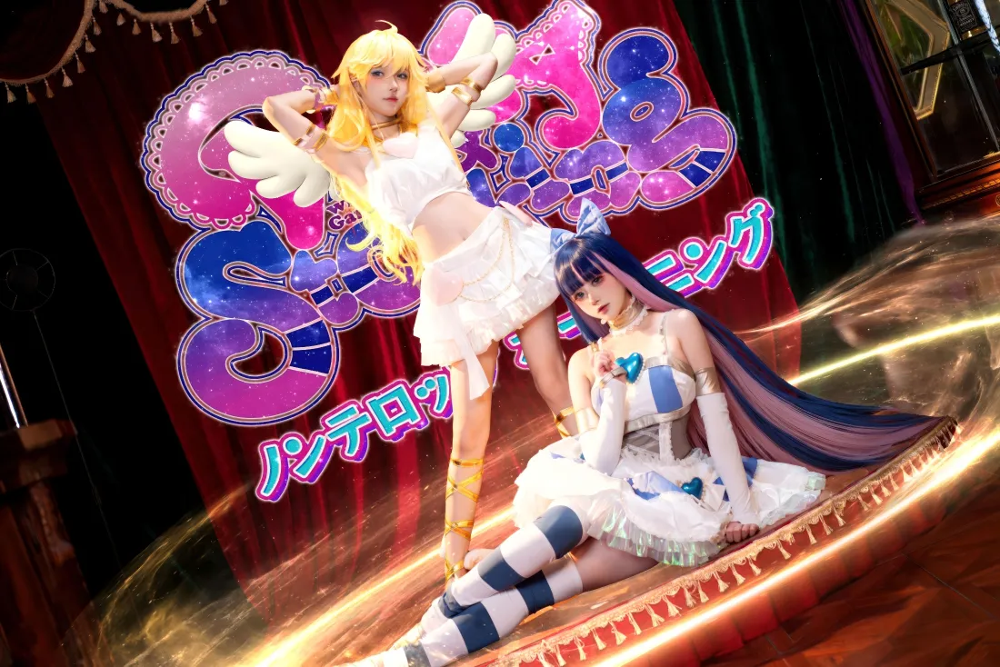 4k吊带袜天使cos壁纸｜动漫 - Panty Stocking「哲风壁纸」