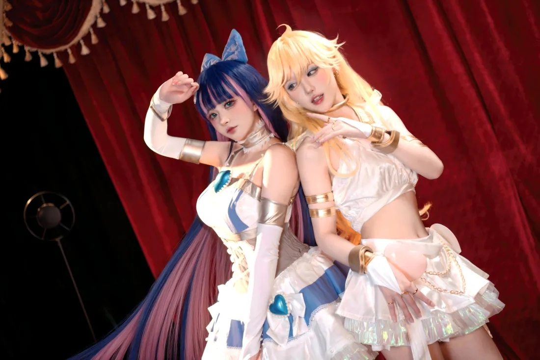 6k吊带袜天使cos壁纸｜舞台 - 可爱coser「哲风壁纸」