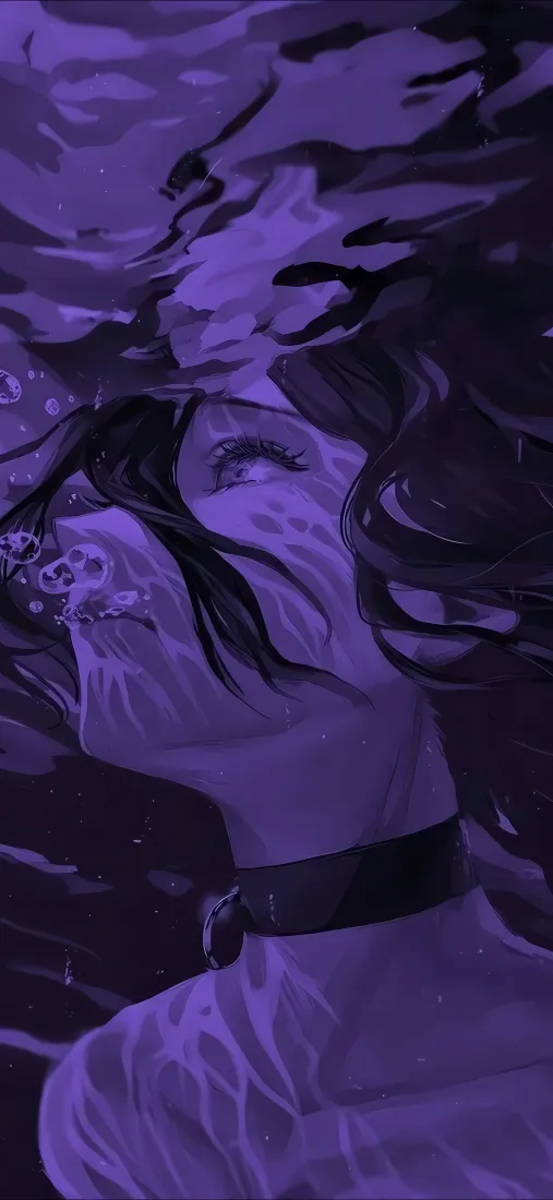 蕾塞手机壁纸｜紫色水底背景图片 - 电锯人「哲风壁纸」