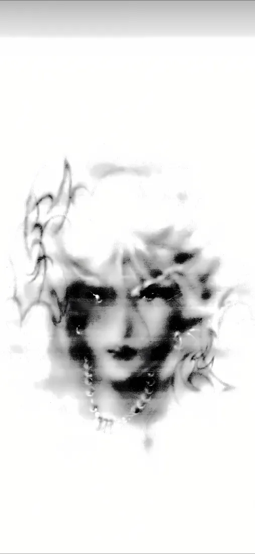 艺术肖像手机壁纸｜黑白简约背景 - 手绘女性「哲风壁纸」