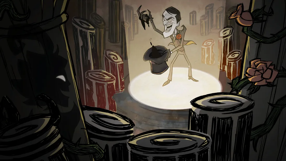 4k麦斯威尔壁纸｜饥荒背景图片 - 昏暗舞台「哲风壁纸」