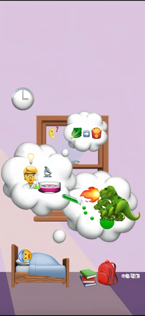 卡通卧室手机壁纸｜恐龙emoji背景 - 儿童房「哲风壁纸」