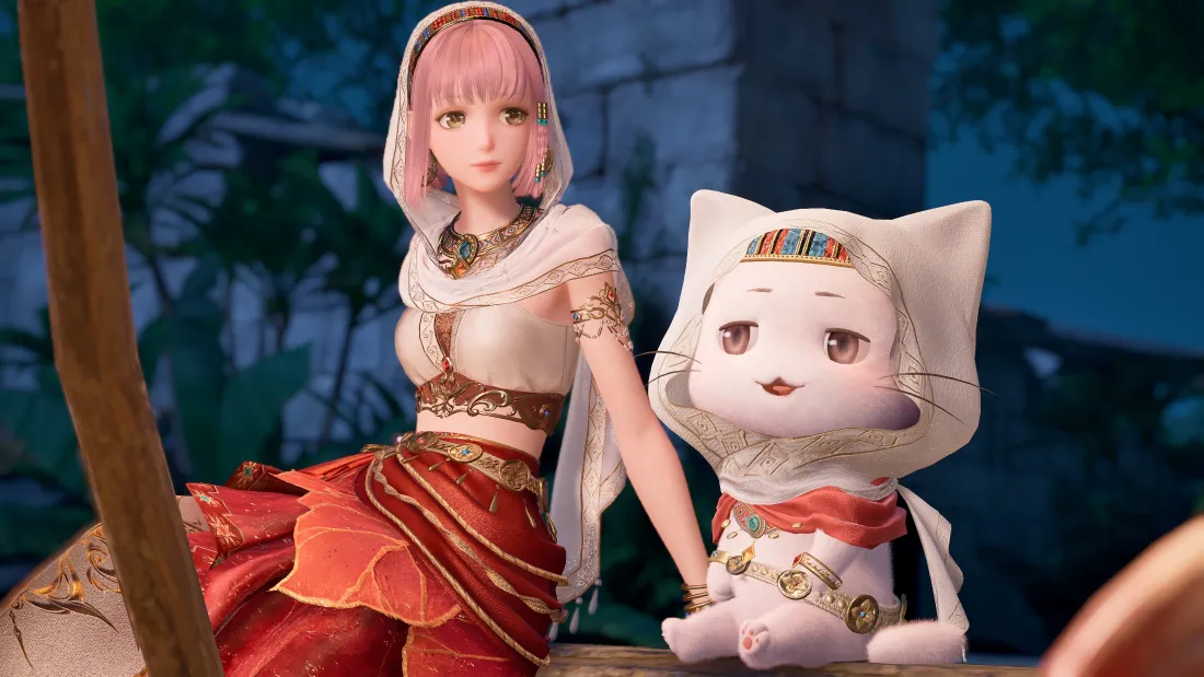 4k暖暖壁纸｜无限暖暖背景 - 粉色头发小猫「哲风壁纸」