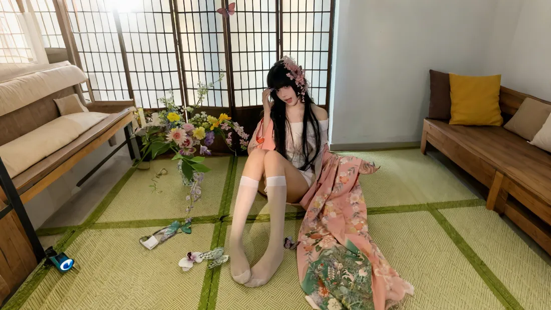 2k和服美女壁纸｜日式榻榻米背景 - 清纯「哲风壁纸」