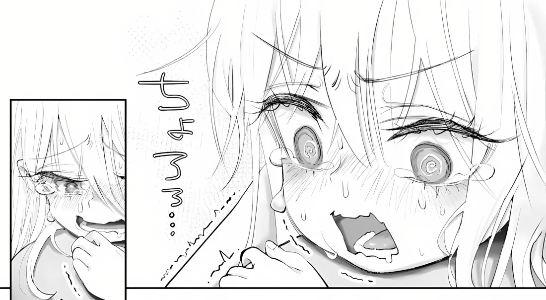 2k线稿少女壁纸｜漫画分镜背景 - 哭泣表情「哲风壁纸」