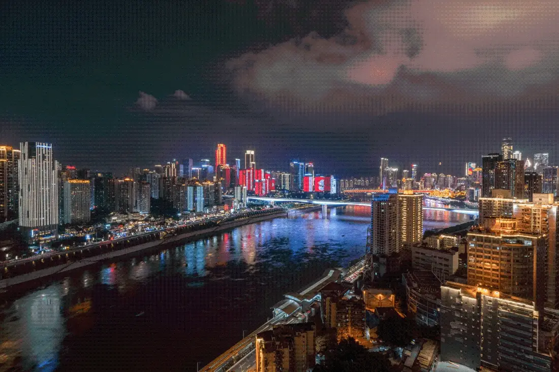 2k城市夜景壁纸｜都市夜景背景 - 河流桥梁灯光「哲风壁纸」