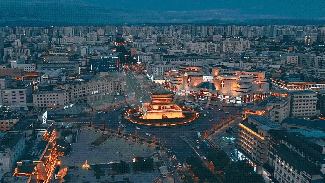 2k西安钟楼壁纸｜西安夜景背景图片 - 城市风光「哲风壁纸」