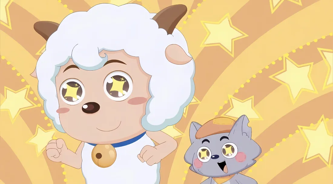 2k喜羊羊 小灰灰 壁纸｜黄星背景 - 喜羊羊与灰太狼「哲风壁纸」