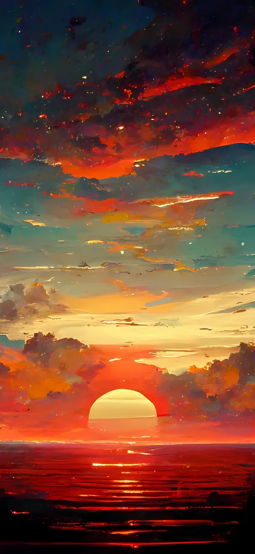 日落海景手机壁纸｜黄昏云彩背景图片 - 晚霞夕阳「哲风壁纸」