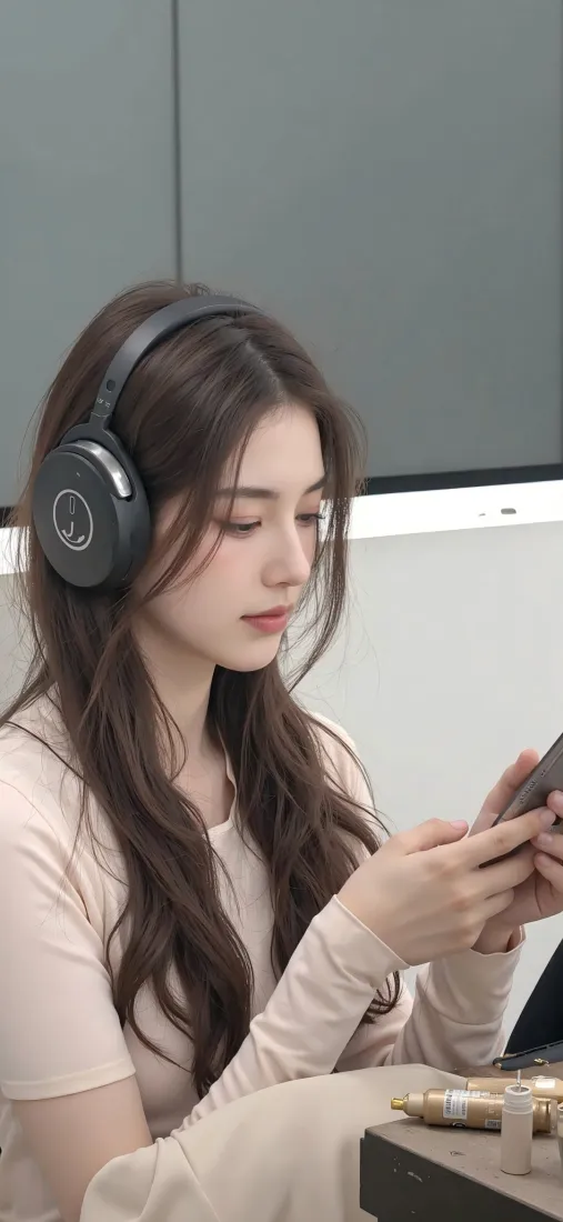 美女耳机手机壁纸｜室内背景图片 - Ios「哲风壁纸」