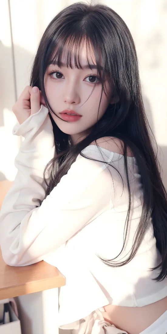 白衣美女手机壁纸｜室内背景 - 清新「哲风壁纸」