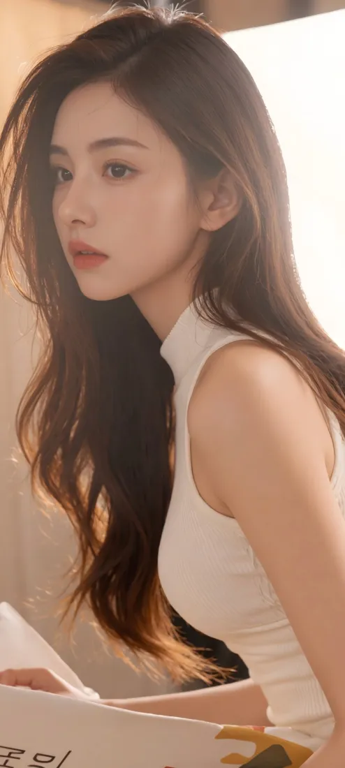 白衣美女手机壁纸｜简约背景 - Ios「哲风壁纸」