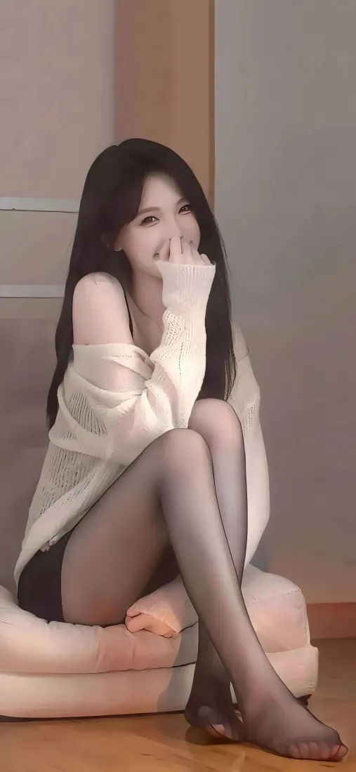 白衣美女黑丝坐姿手机壁纸｜室内背景 - 高跟鞋「哲风壁纸」