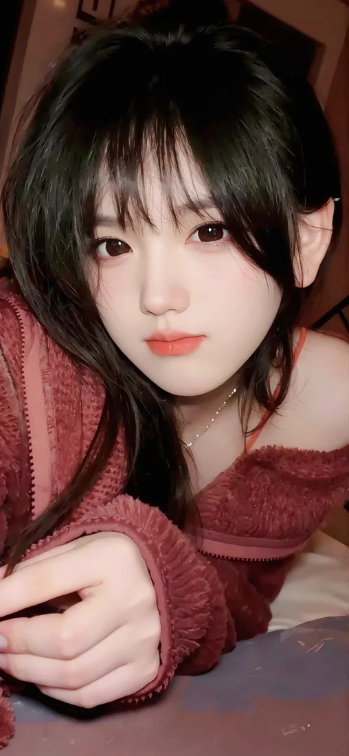 红衣美女手机壁纸｜室内背景图片 - Ios「哲风壁纸」