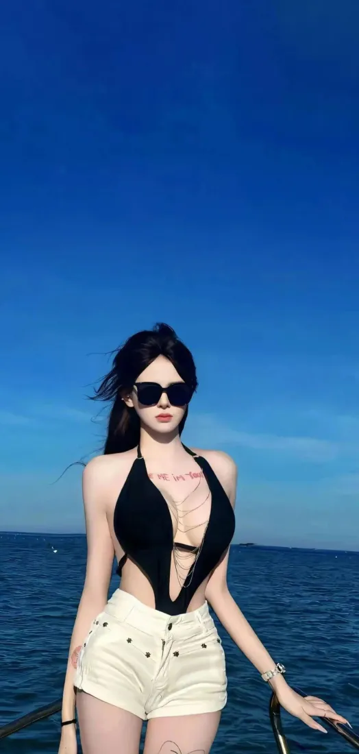 海边美女手机壁纸｜蓝天大海背景图片 - 时尚穿搭「哲风壁纸」