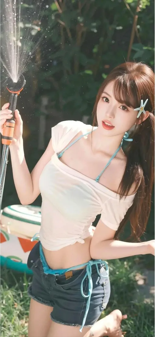 白衣美女手机壁纸｜户外背景图片 - 夏日清新「哲风壁纸」