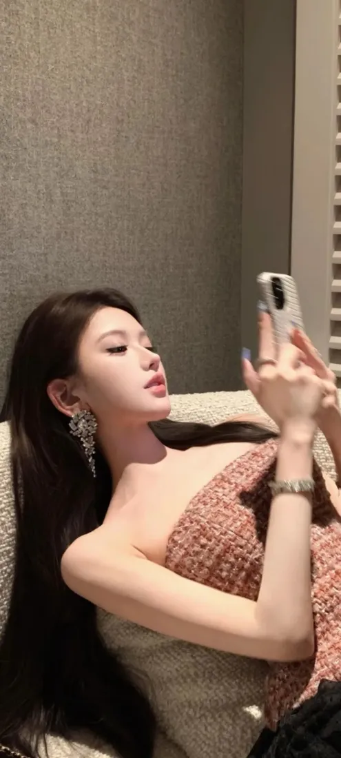 美女自拍手机壁纸｜室内背景 - Ios手机「哲风壁纸」