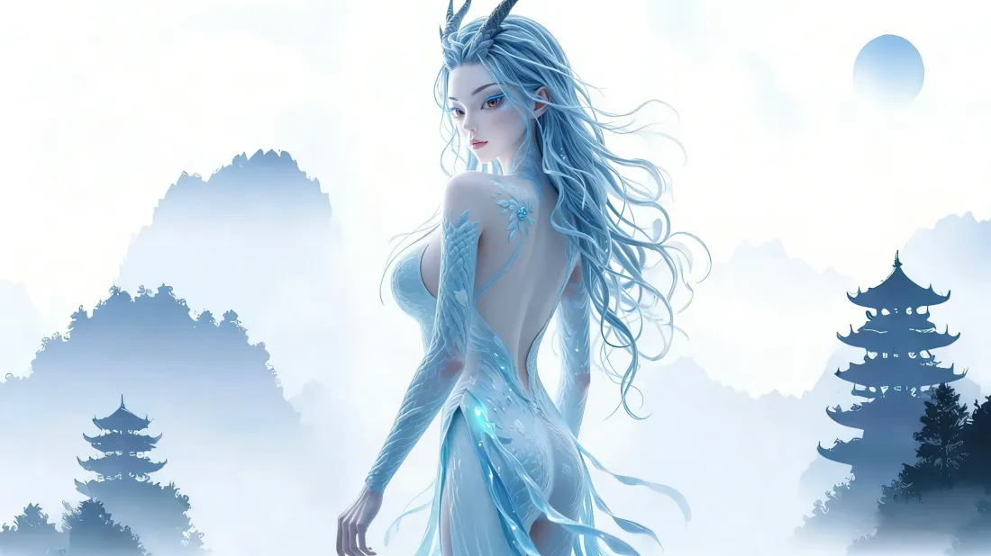 3k敖闰壁纸｜水墨山水背景图片 - 哪吒2国漫女神「哲风壁纸」