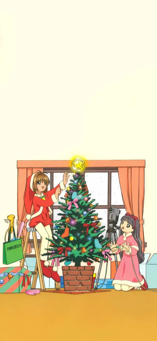 魔法少女小樱手机壁纸｜圣诞背景图片 - 小樱和知世「哲风壁纸」