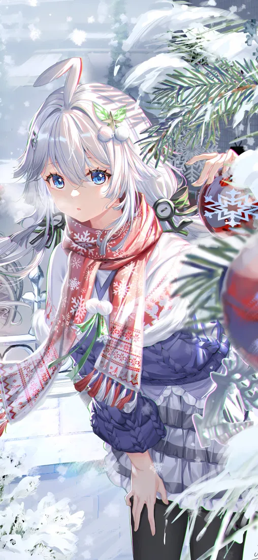 银狼手机壁纸｜圣诞雪景背景图片 - 崩坏：星穹铁道「哲风壁纸」