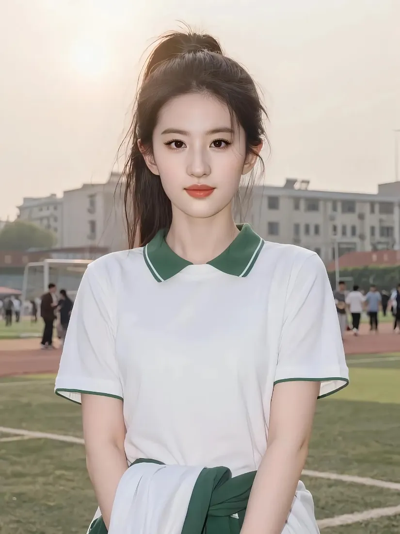 校园美女手机壁纸｜操场背景图片 - 校服「哲风壁纸」