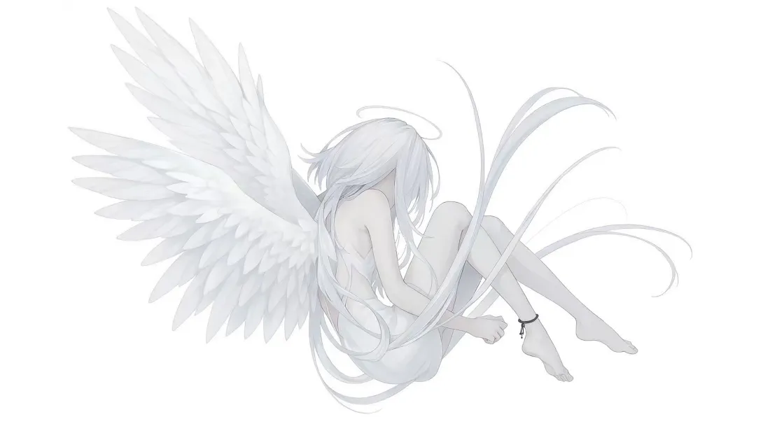 4k天使壁纸｜简约背景图片 - 纯洁白色翅膀「哲风壁纸」