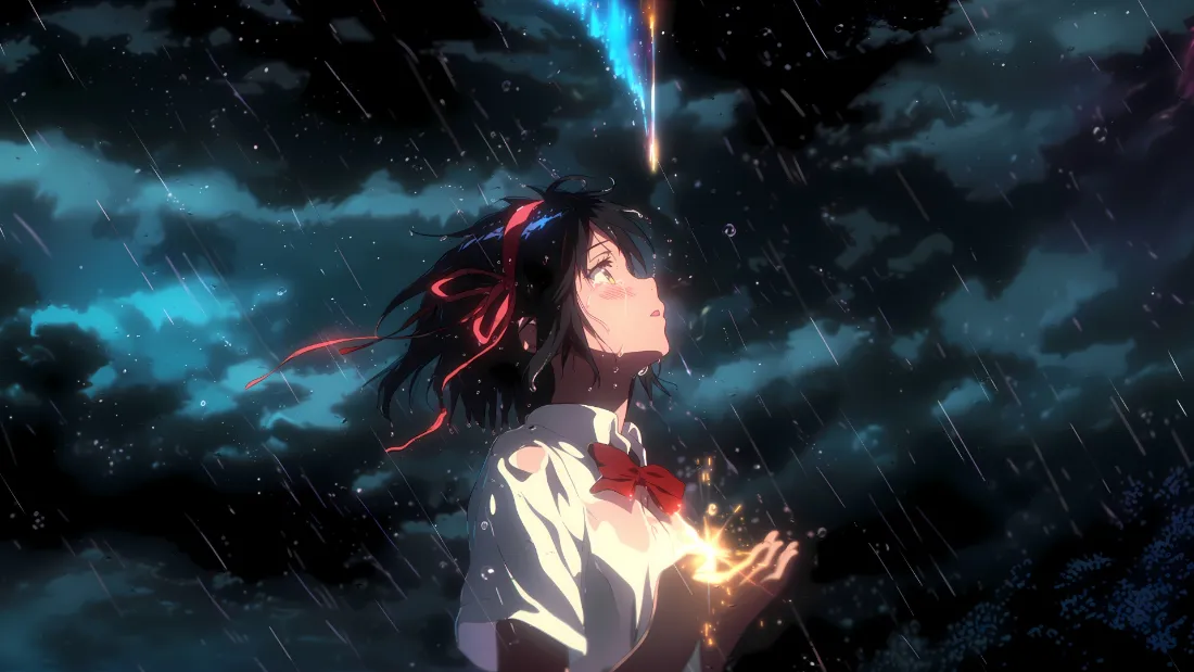 2k宫水三叶壁纸｜你的名字背景图 - 雨中发光少女「哲风壁纸」