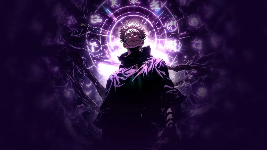 2k宿傩壁纸｜紫色魔法阵背景 - 红温咒术回战「哲风壁纸」