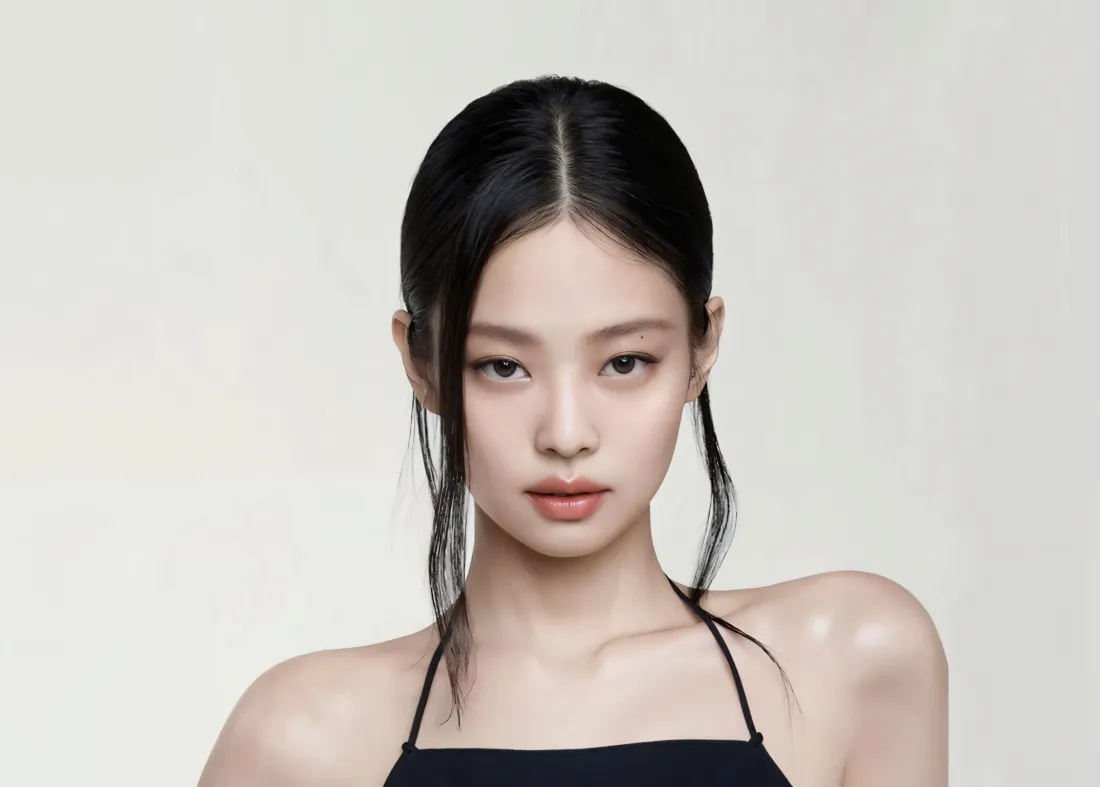 2k金珍妮壁纸｜简约背景图片 - 黑色吊带「哲风壁纸」