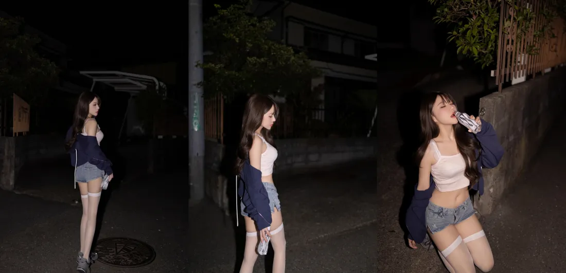 4k夜晚美女壁纸｜街道夜景背景图片 - 活力俏皮「哲风壁纸」