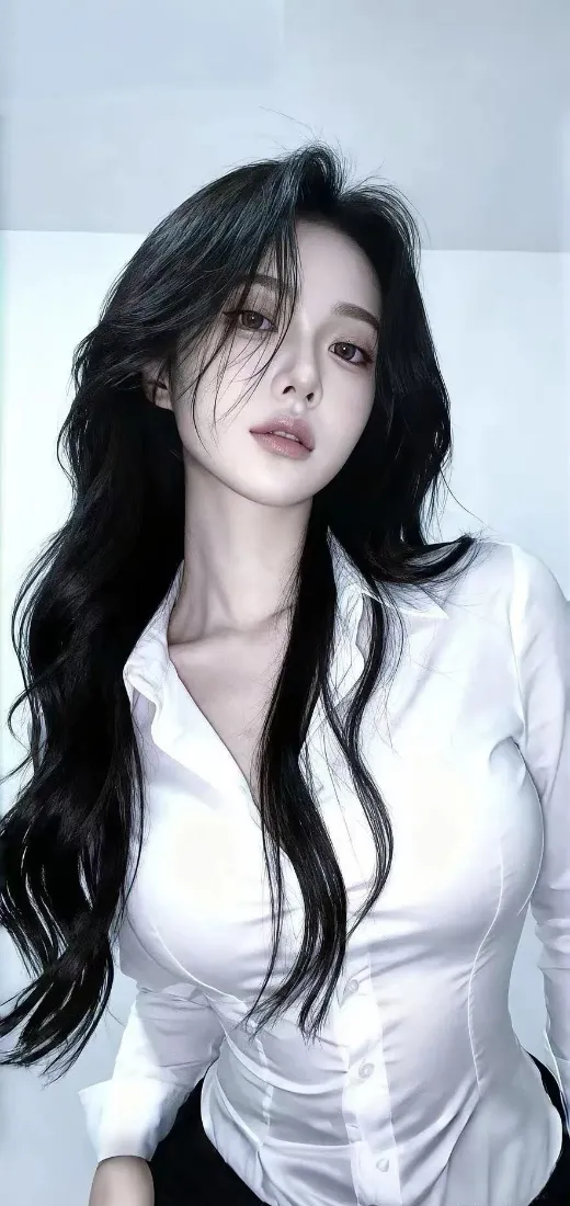 白衬衫美女手机壁纸｜Ios室内背景图片 - 时尚「哲风壁纸」