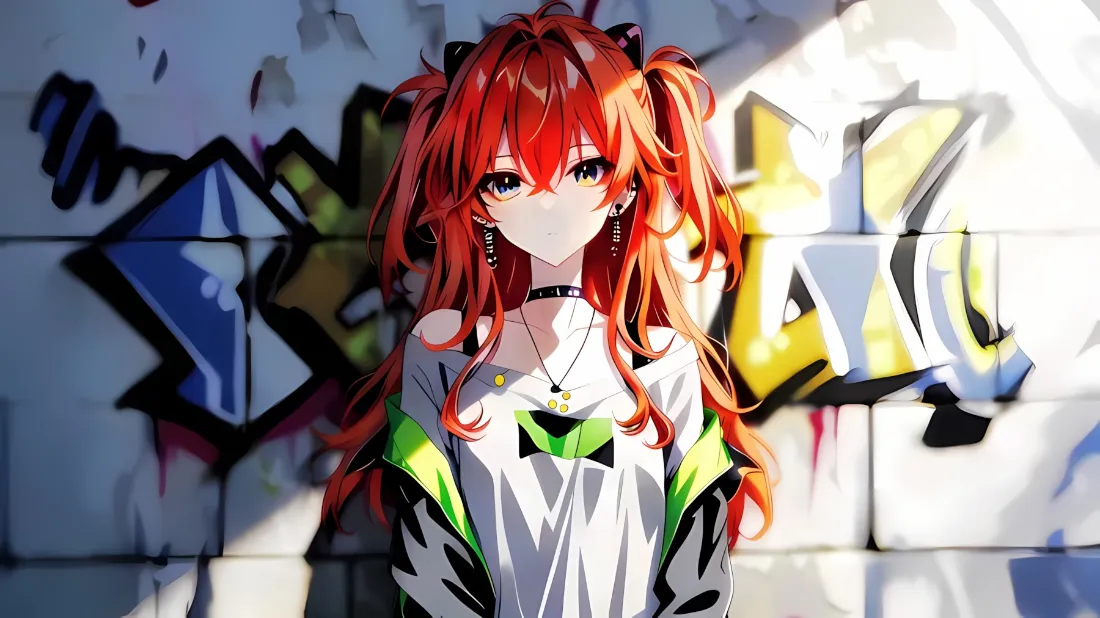 2k新世纪福音战士明日香壁纸｜涂鸦墙背景图片 - EVA「哲风壁纸」