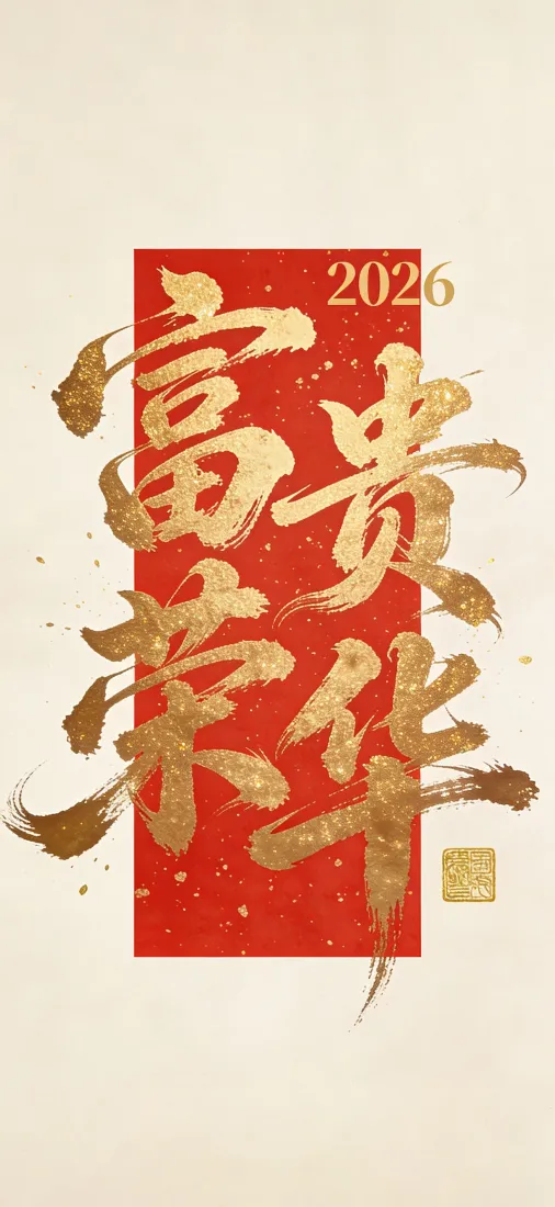富贵荣华2026手机壁纸｜红色背景图片 - 新年「哲风壁纸」