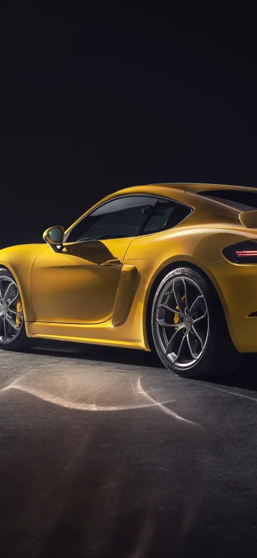 黄色保时捷跑车手机壁纸｜机械汽车背景图片 - 炫酷「哲风壁纸」