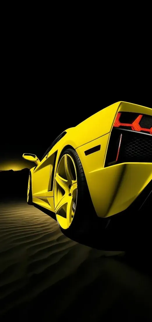 黄色兰博基尼手机壁纸｜黑色背景图片 - 机械汽车超跑「哲风壁纸」