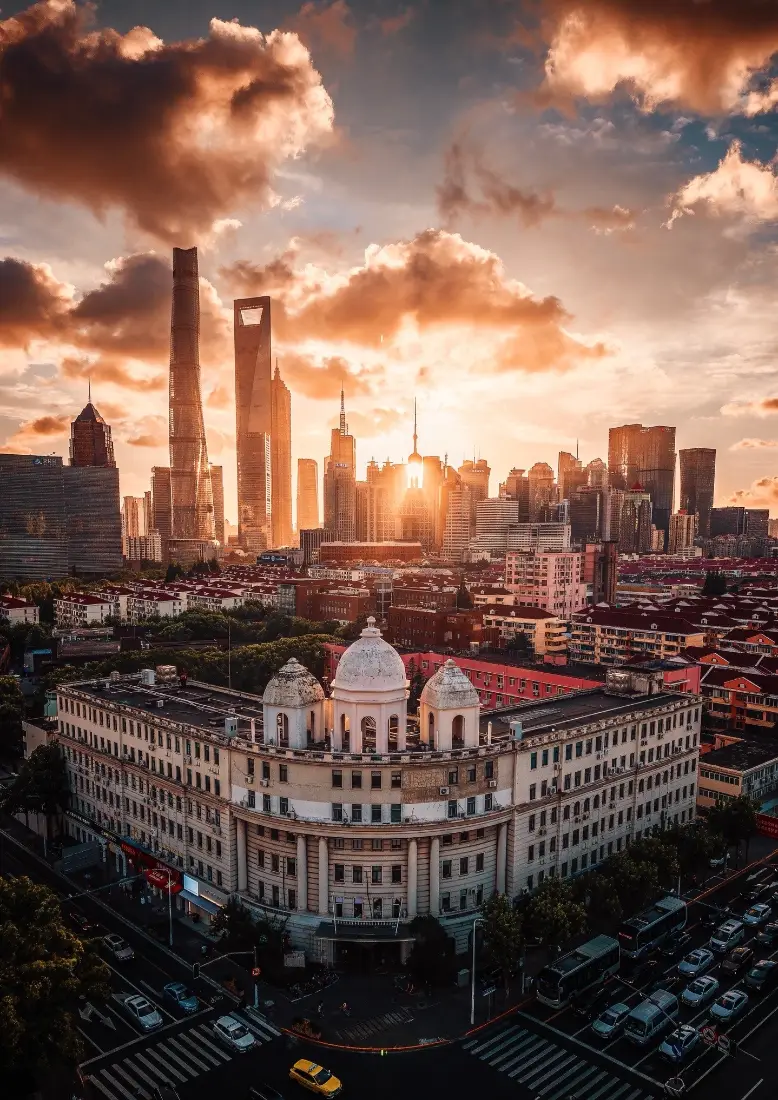 上海手机壁纸｜黄昏背景图片 - 陆家嘴建筑群「哲风壁纸」