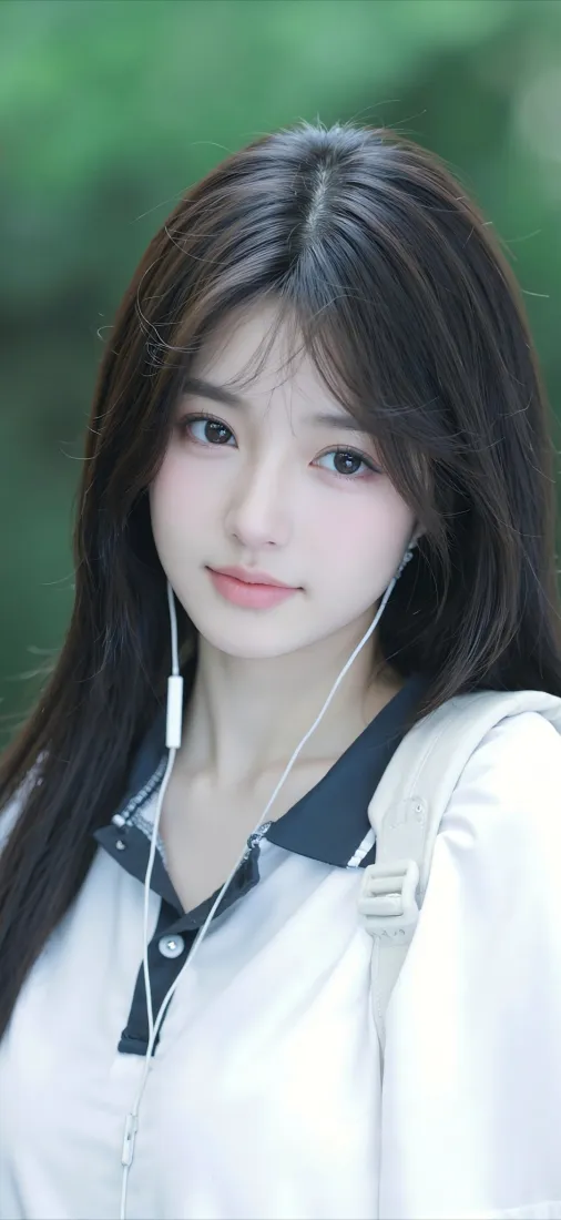 白衣美女手机壁纸｜户外背景图片 - 清纯甜美「哲风壁纸」