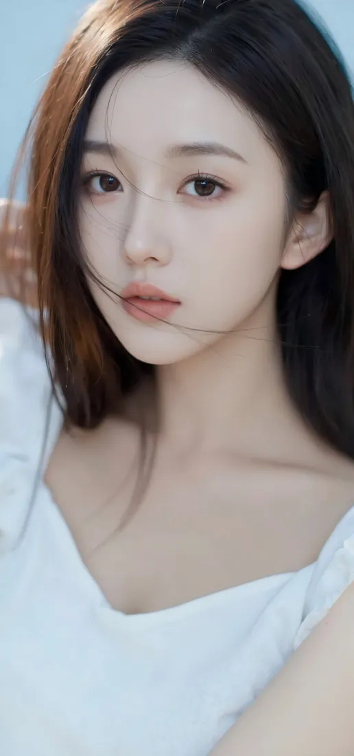 白衣美女手机壁纸｜简约背景图片 - Ios「哲风壁纸」