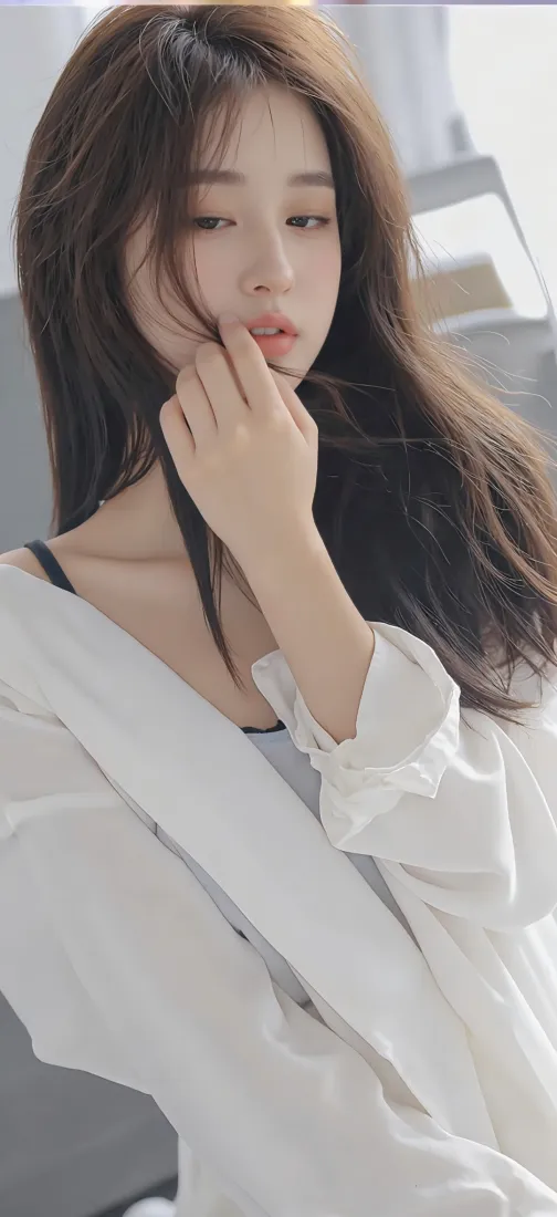 白衣美女手机壁纸｜室内背景 - 清新气质Ios「哲风壁纸」