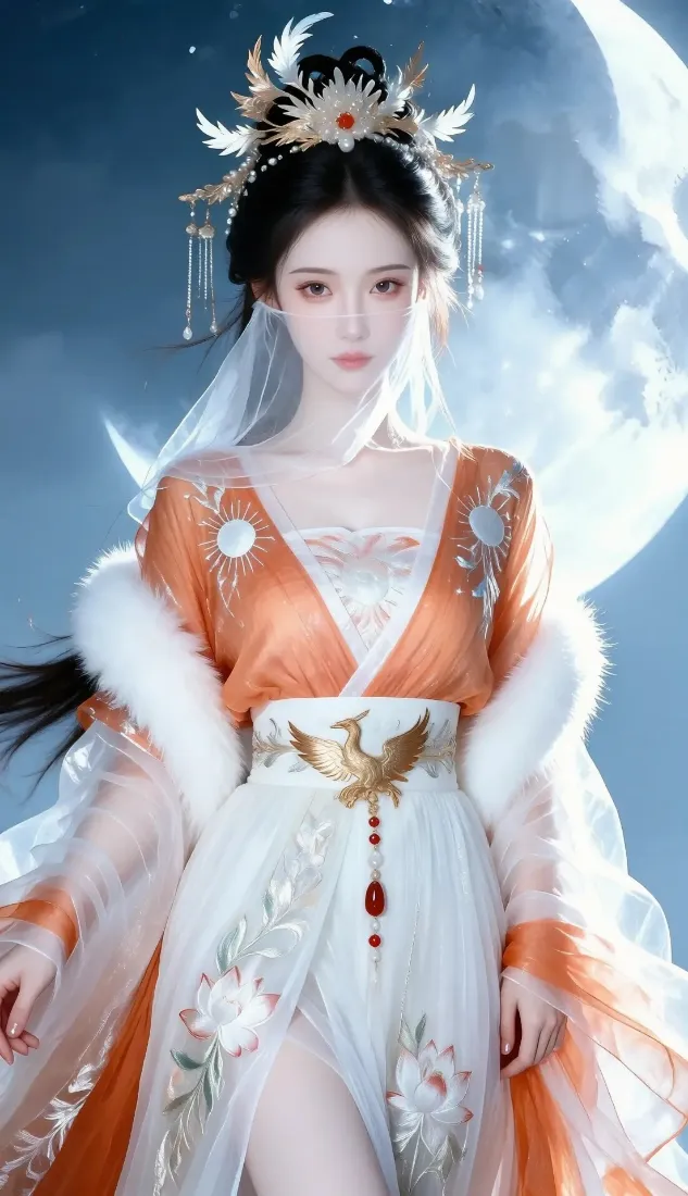 古风美女手机壁纸｜月夜背景图片 - 古装汉服「哲风壁纸」