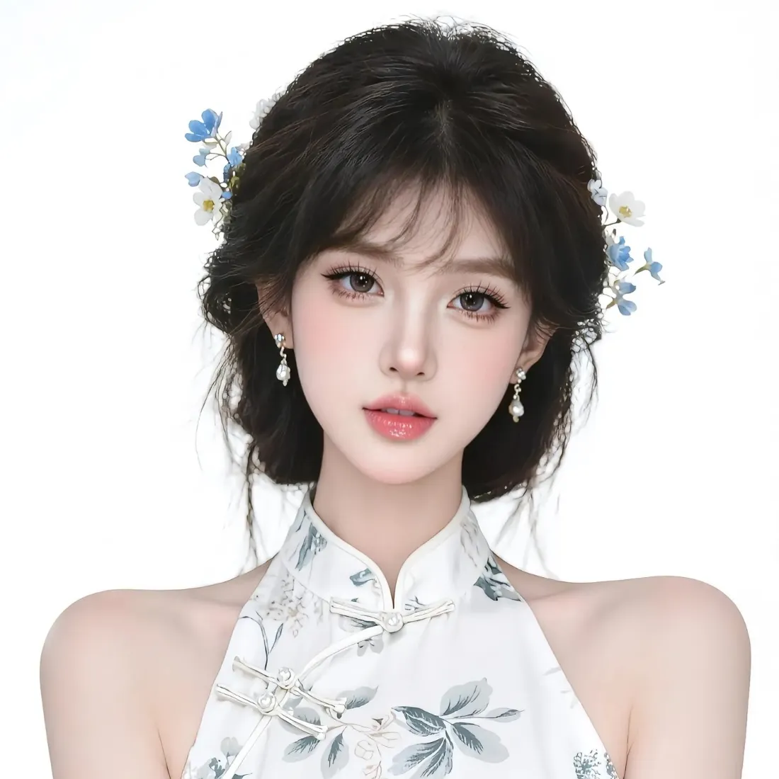 古风旗袍美女手机壁纸｜古典发饰背景图片 - 素雅「哲风壁纸」