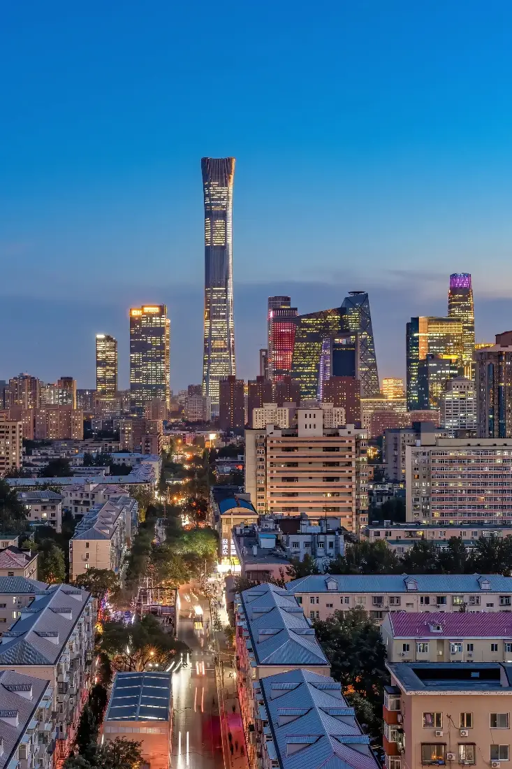 北京夜景手机壁纸｜城市背景图片 - 中国尊建筑群「哲风壁纸」