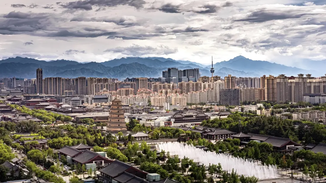 西安手机壁纸｜西安背景图片 - 城市建筑群「哲风壁纸」