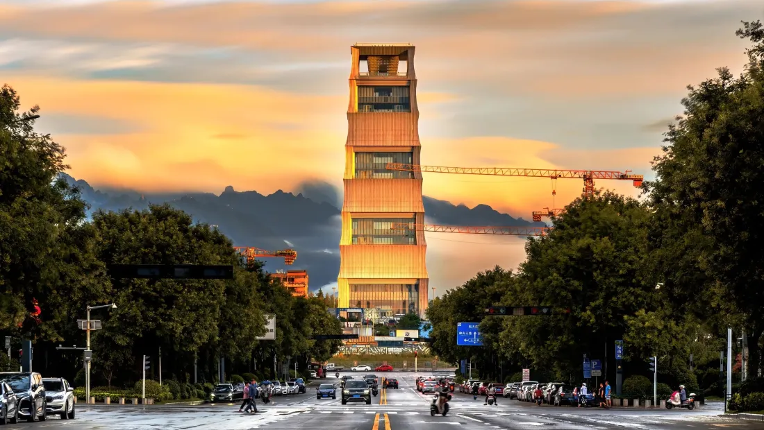 西安手机壁纸｜黄昏背景图片 - 城市街道风景「哲风壁纸」