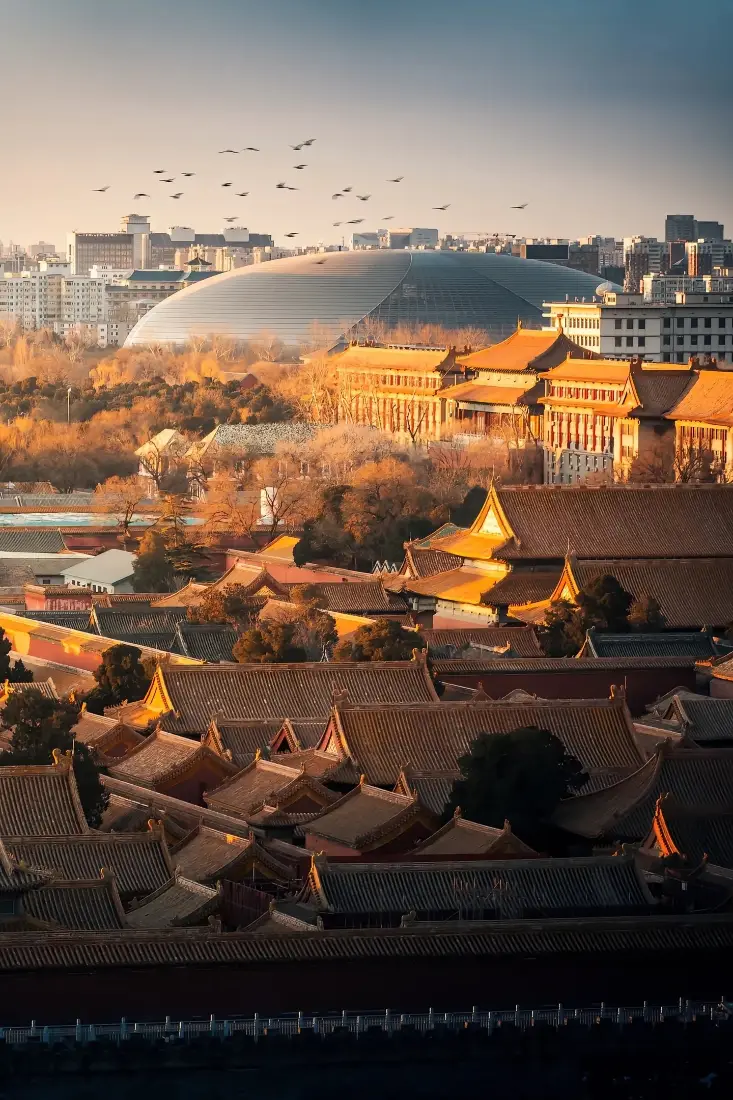 北京故宫城市手机壁纸｜黄昏背景图片 - 古今建筑群「哲风壁纸」