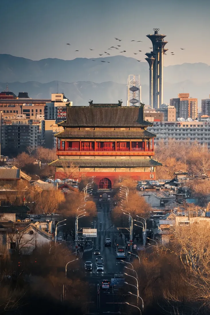 北京古建筑手机壁纸｜城市背景图片 - 街道秋景「哲风壁纸」