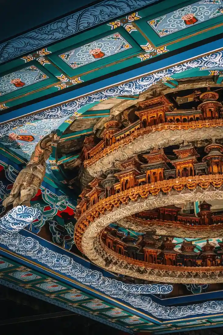 北京古建藻井手机壁纸｜中式建筑背景图片 - 传统装饰「哲风壁纸」