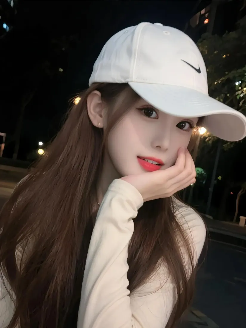 戴帽女生手机壁纸｜夜晚街景背景图片 - 时尚休闲「哲风壁纸」