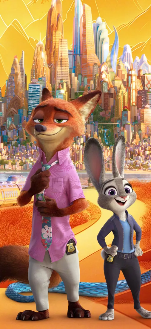 疯狂动物城手机壁纸｜朱迪-尼克背景图片 - 城市景观「哲风壁纸」