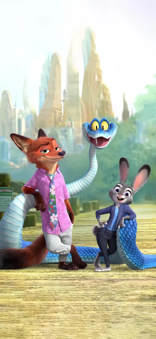 疯狂动物城手机壁纸｜动漫背景图片 - 朱迪尼克蛇「哲风壁纸」